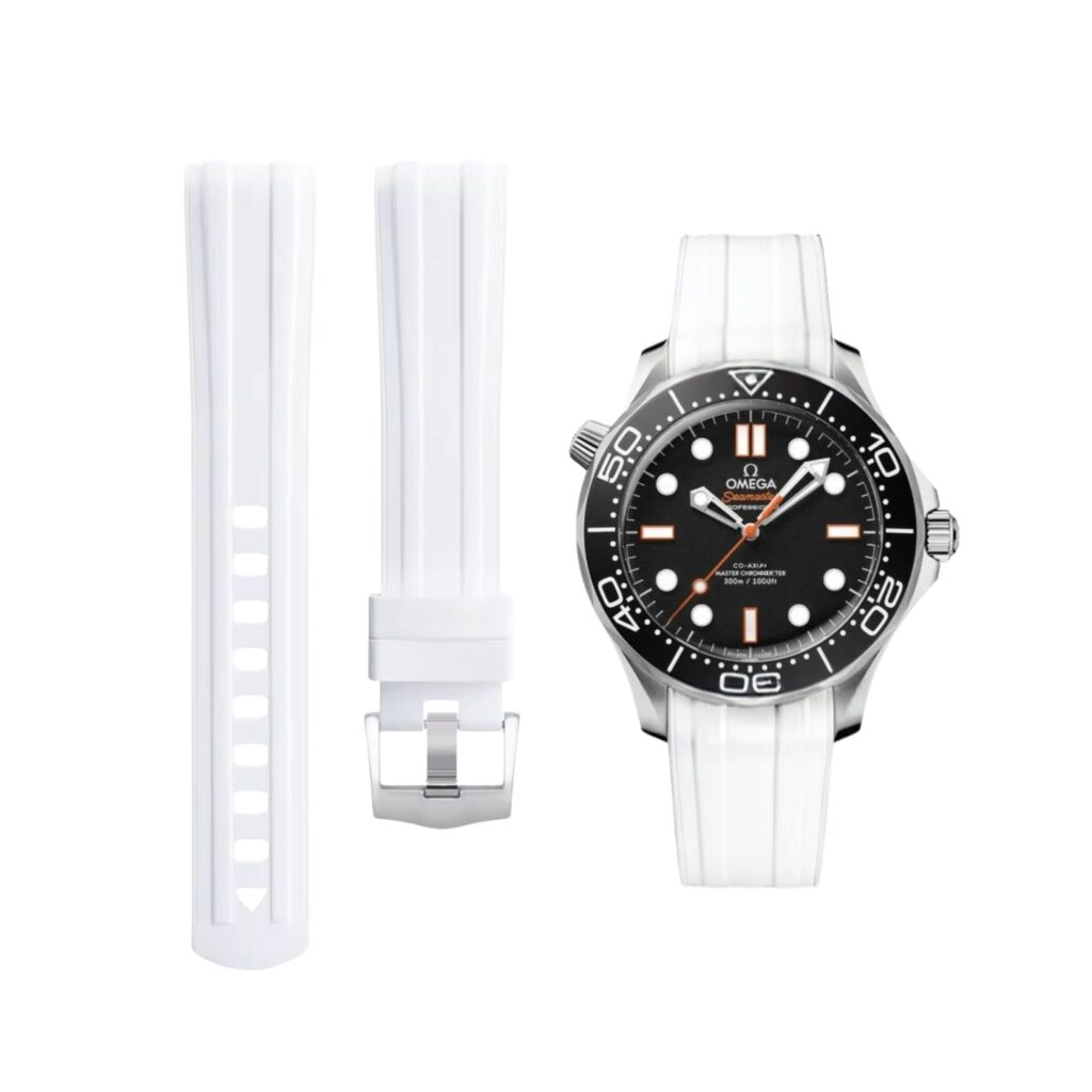 Omega Seamaster (Diver) 300M Rubber Strap - White