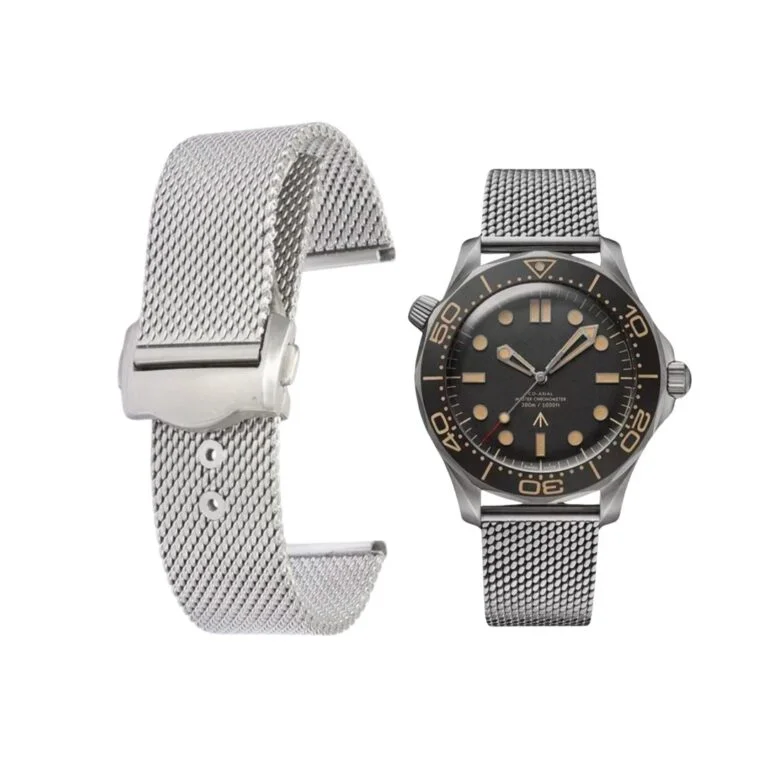 Omega Seamaster James Bond 007 Mesh Strap - In Stainless Steel - Silver