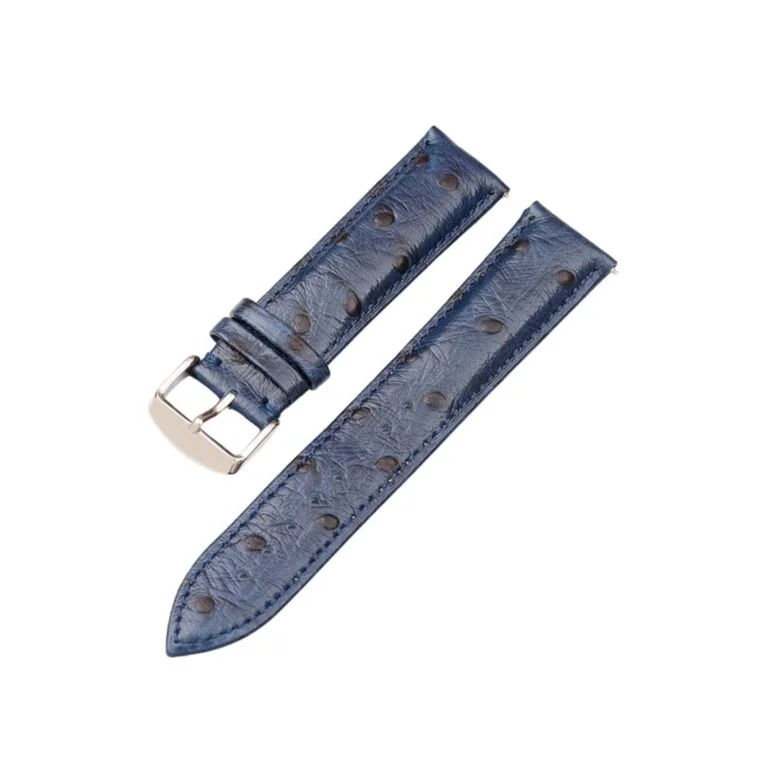 Blue Ostrich Leather Watch Strap – Handmade – Norvexus®