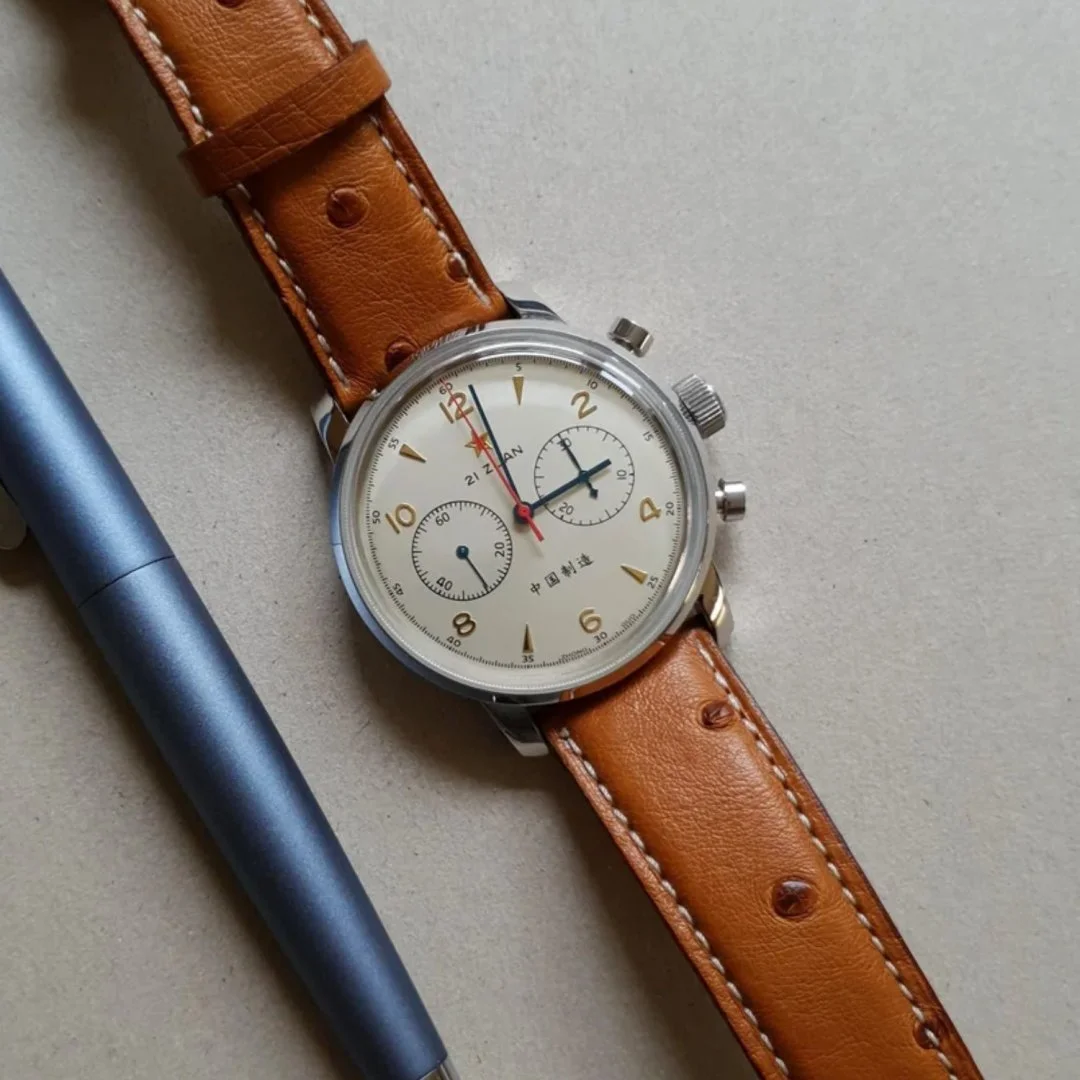 Orange Ostrich Leather Watch Strap – Handmade – Norvexus® - Image 2