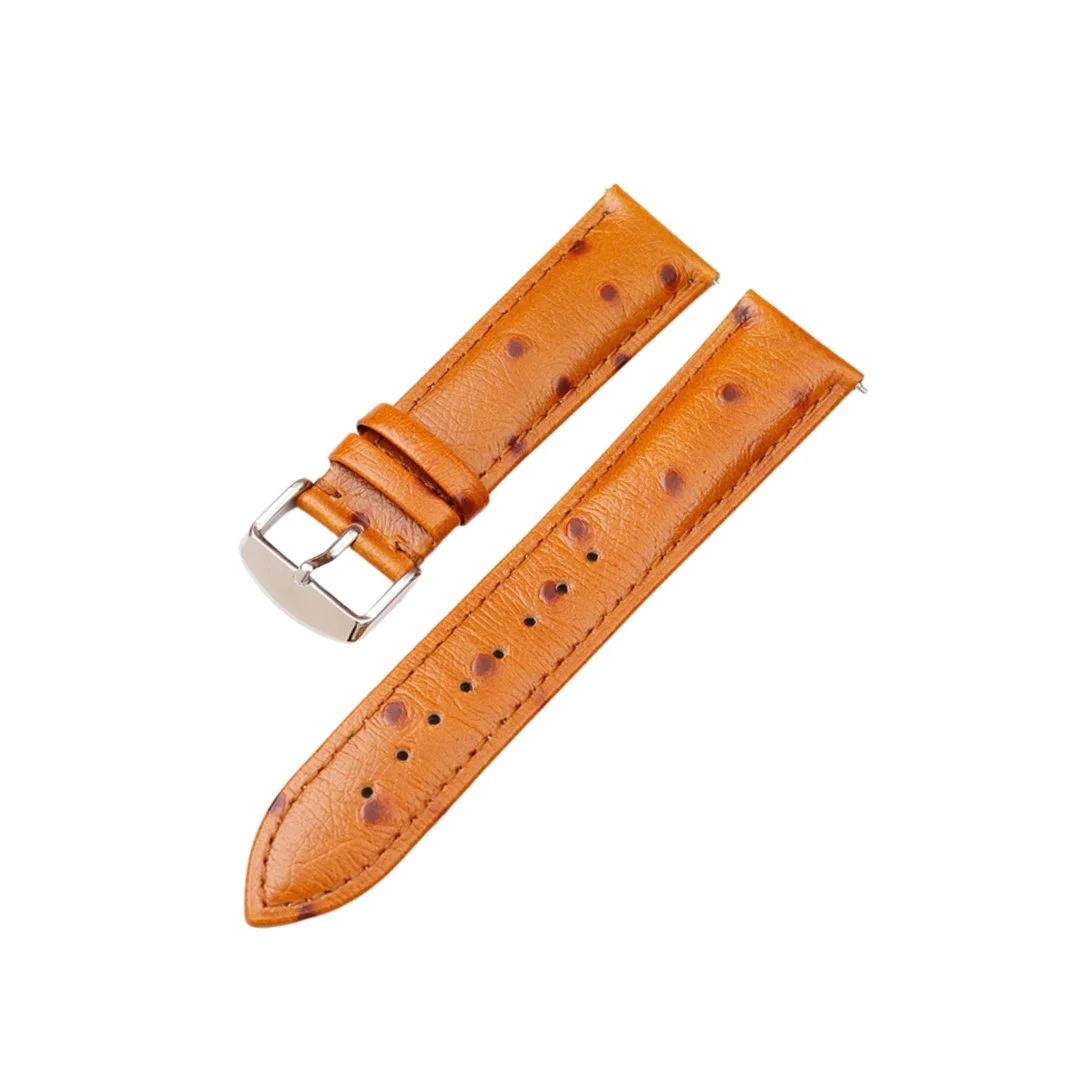 Orange Ostrich Leather Watch Strap – Handmade – Norvexus®