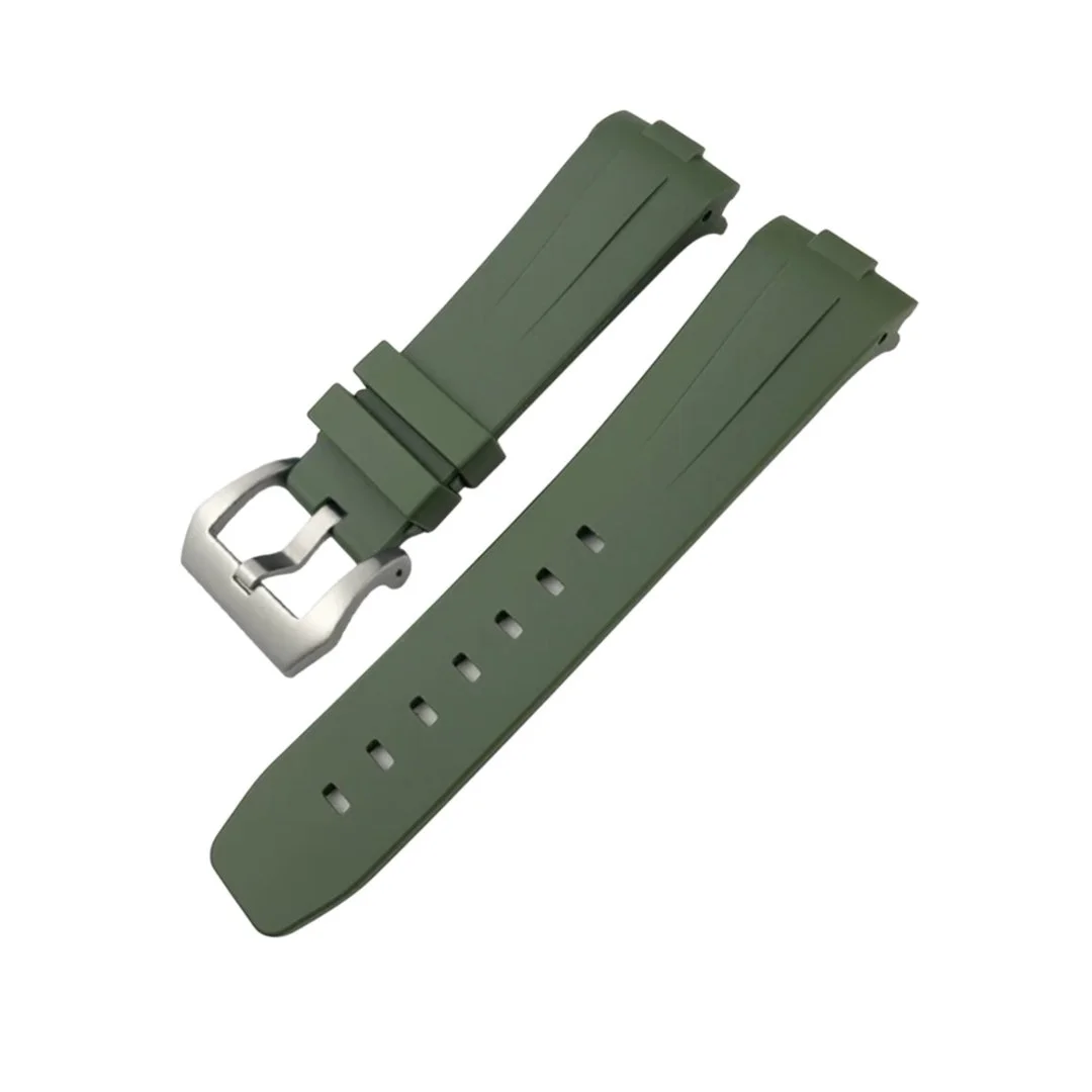 Rubber Curved Strap - For Panerai Luminor 44mm - Green