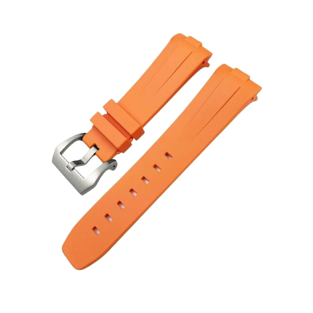 Rubber Curved Strap - For Panerai Luminor 44mm - Orange