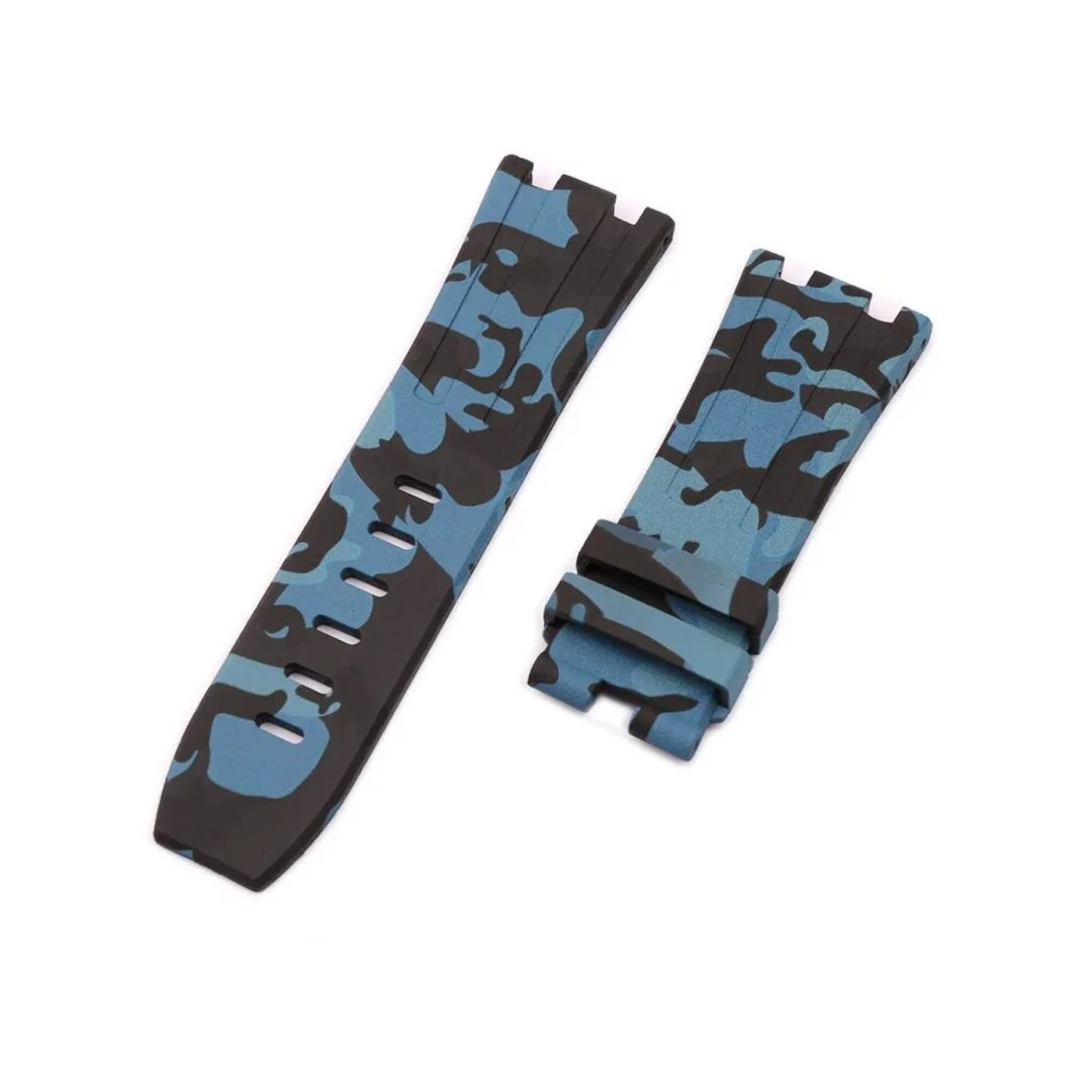 Rubber Strap - For all Audemars Piguet Offshore 42mm - Blue Camo