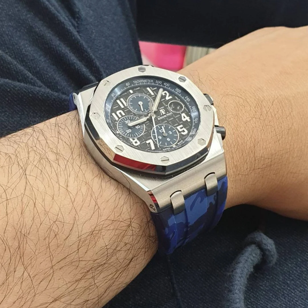 Rubber Strap - For all Audemars Piguet Offshore 42mm - Blue Camo - Image 2