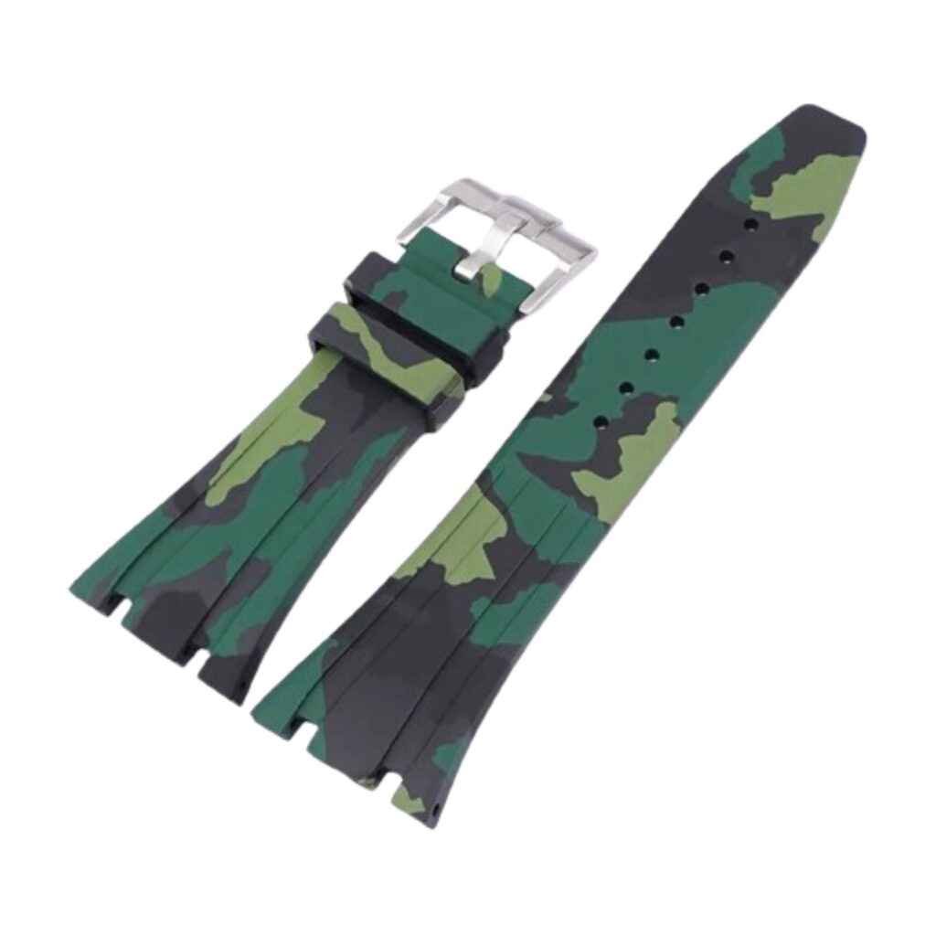 Rubber Strap - For all Audemars Piguet Royal Oak 39mm - Military Green Camo