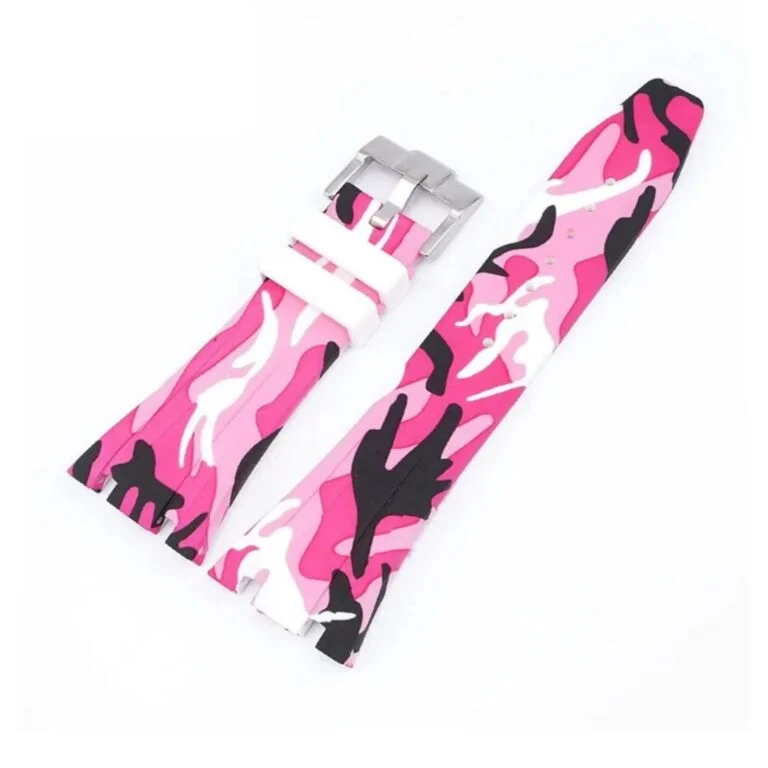 Rubber Strap - For all Audemars Piguet Royal Oak 41mm - Pink Camo