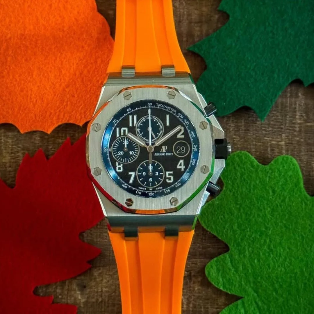Rubber Strap - For all Audemars Piguet Offshore 42mm - Orange - Image 2