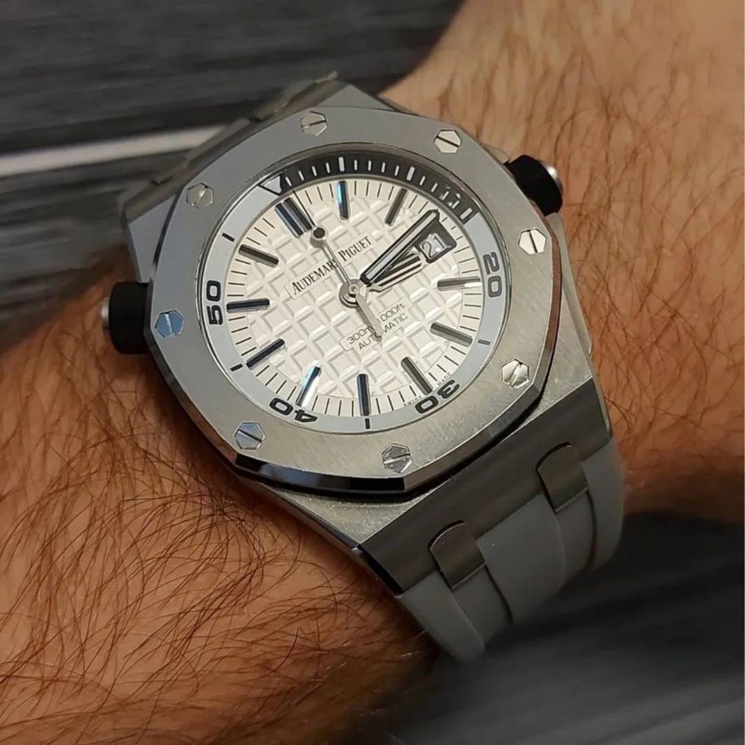 Rubber Strap - For all Audemars Piguet Offshore Diver - Grey - Image 2