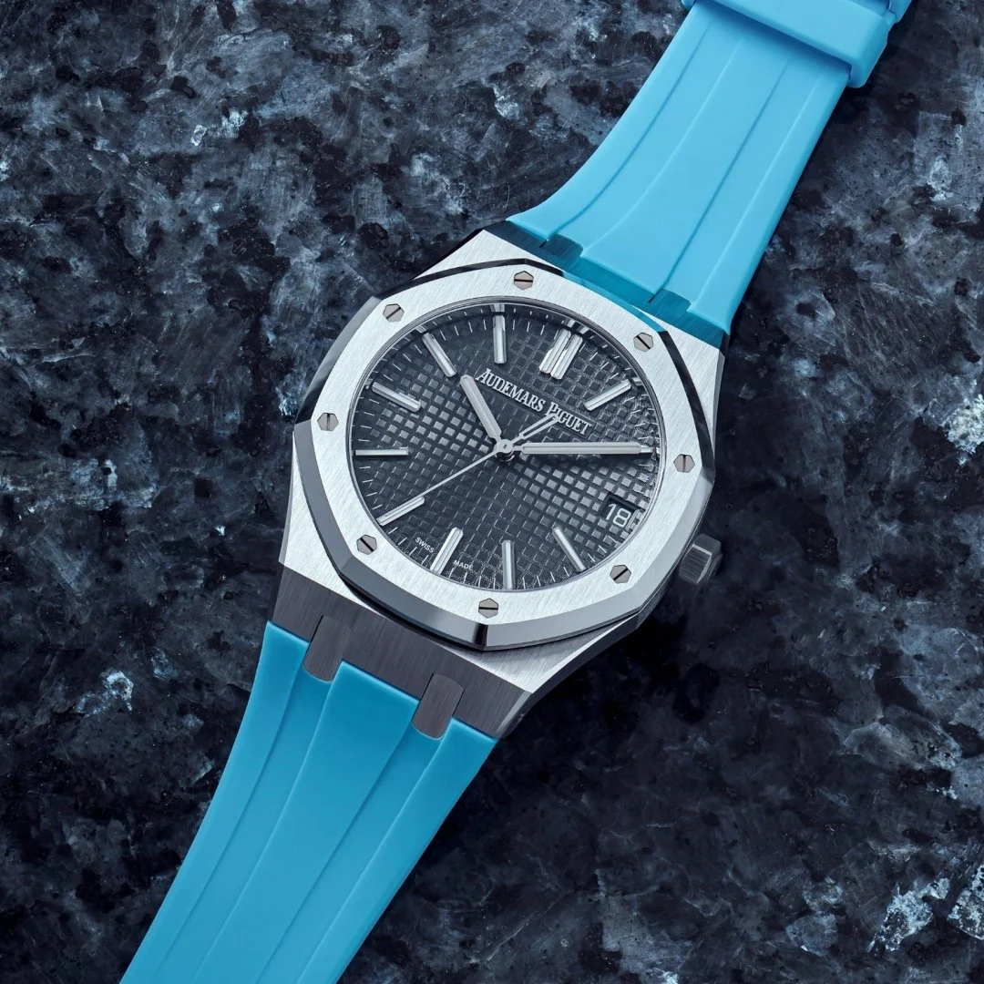 Rubber Strap - For all Audemars Piguet Royal Oak 41mm - Light Blue - Image 2