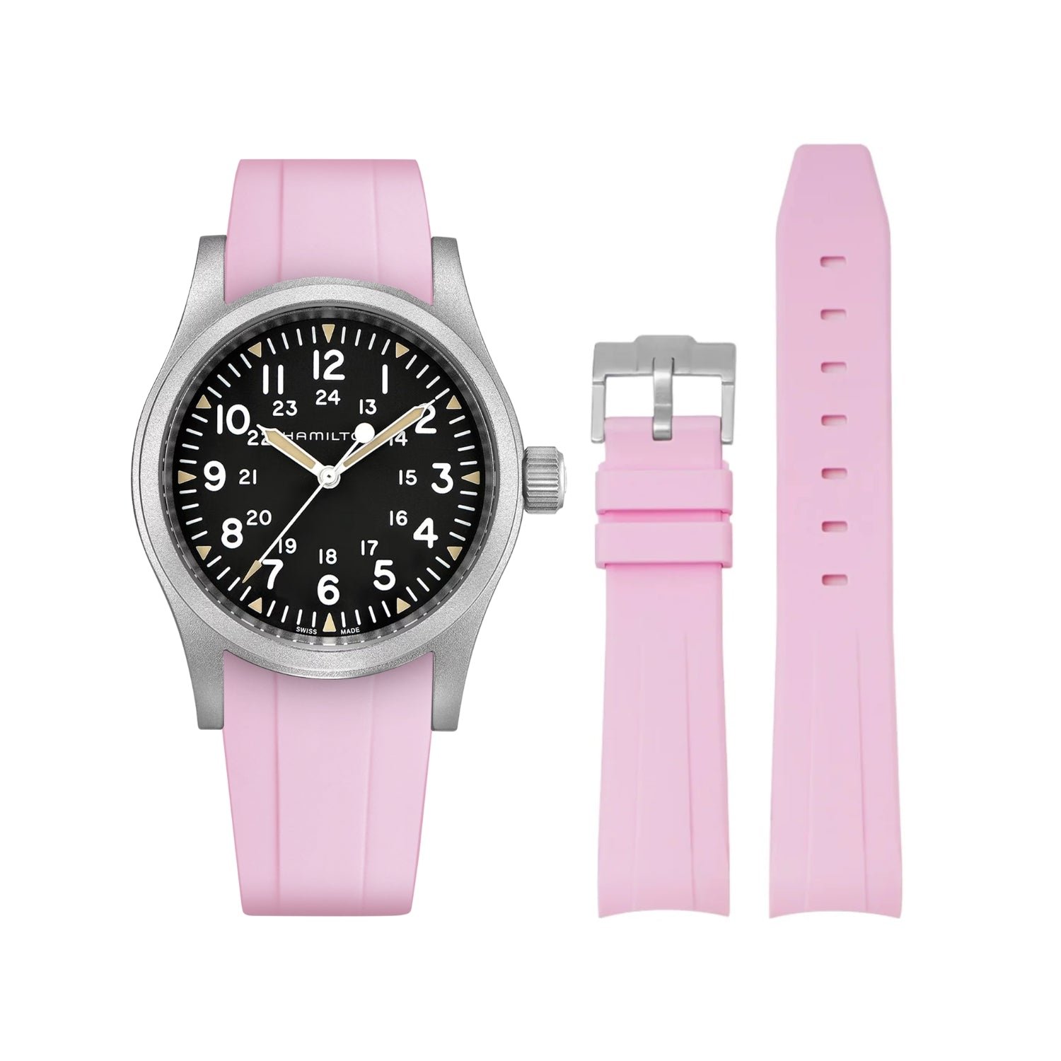 Rubber Strap – For Hamilton Khaki Field (38mm/40mm/42mm) - Pink