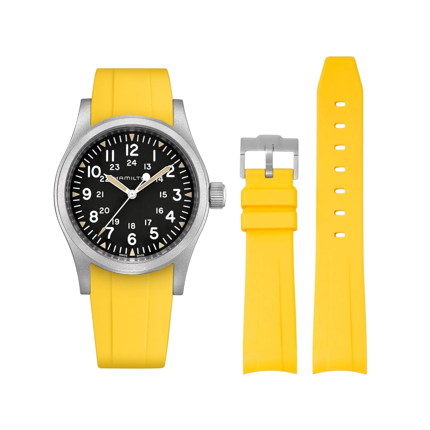 Rubber Strap – For Hamilton Khaki Field (38mm/40mm/42mm) - Yellow