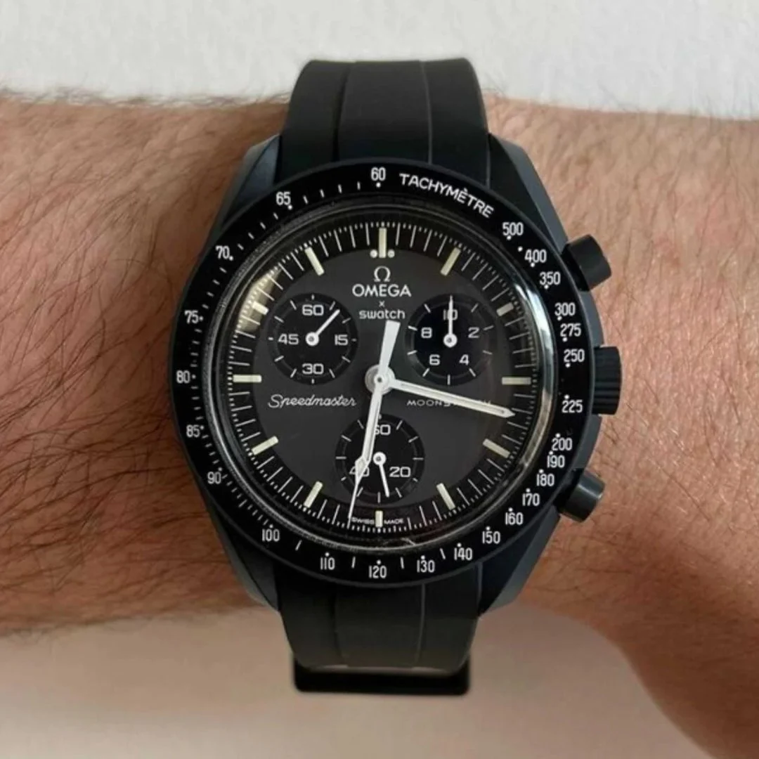 Rubber Strap - For Mission to Mercury | Omega X Swatch | MoonSwatch - Black - Image 2