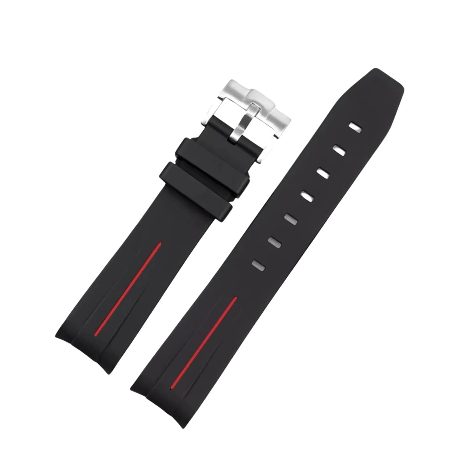 Rubber Strap - For Omega Speedmaster - Black w/Red Line | LuxLine® - Image 3