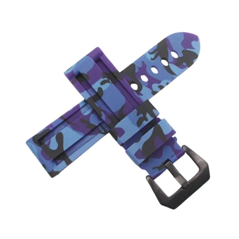 Rubber Strap - For Panerai - Dark Purple Camo