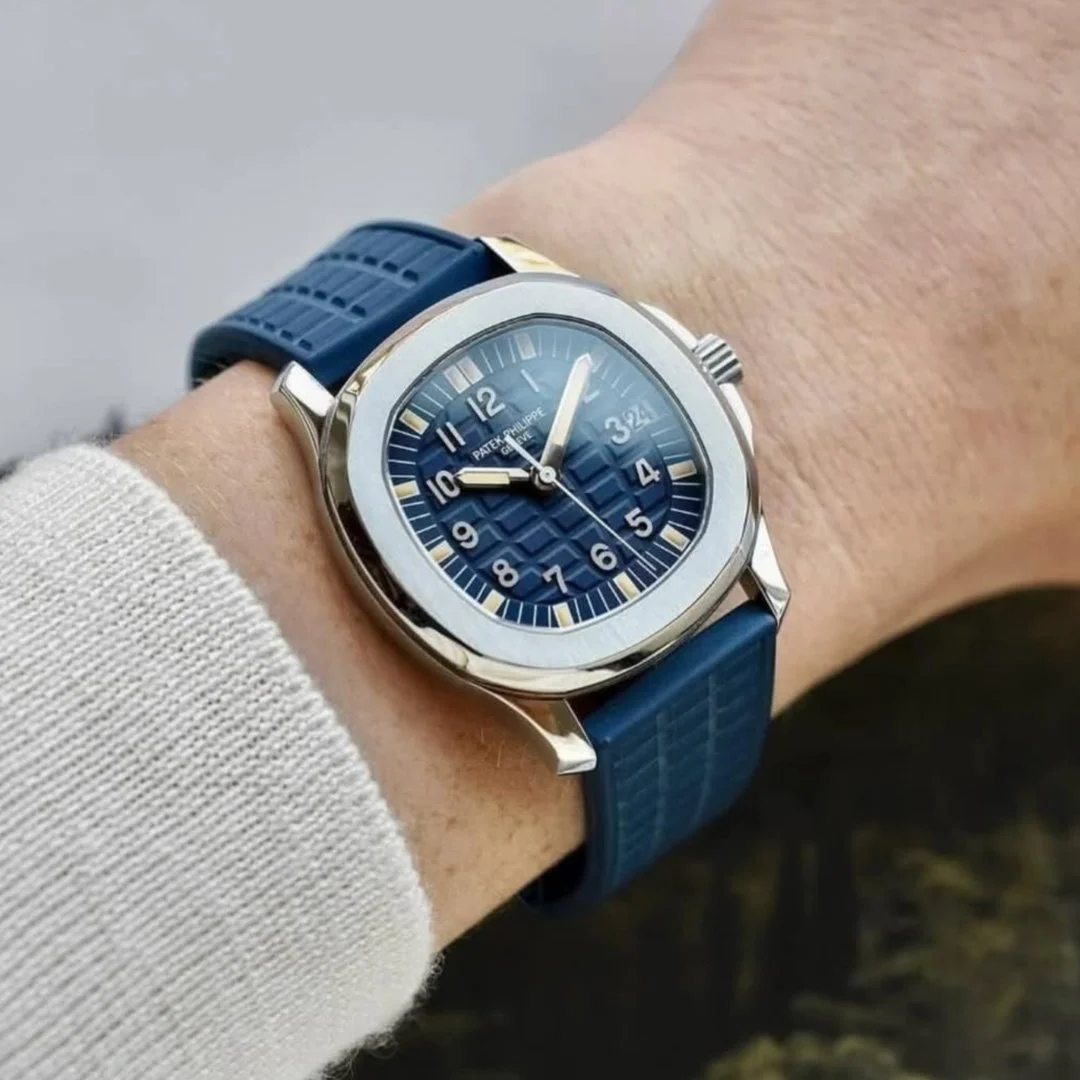 Rubber Strap - For Patek Philippe Aquanaut 5067A-001, 5065, 5066, 5064, 5068R & More - Blue - Image 2