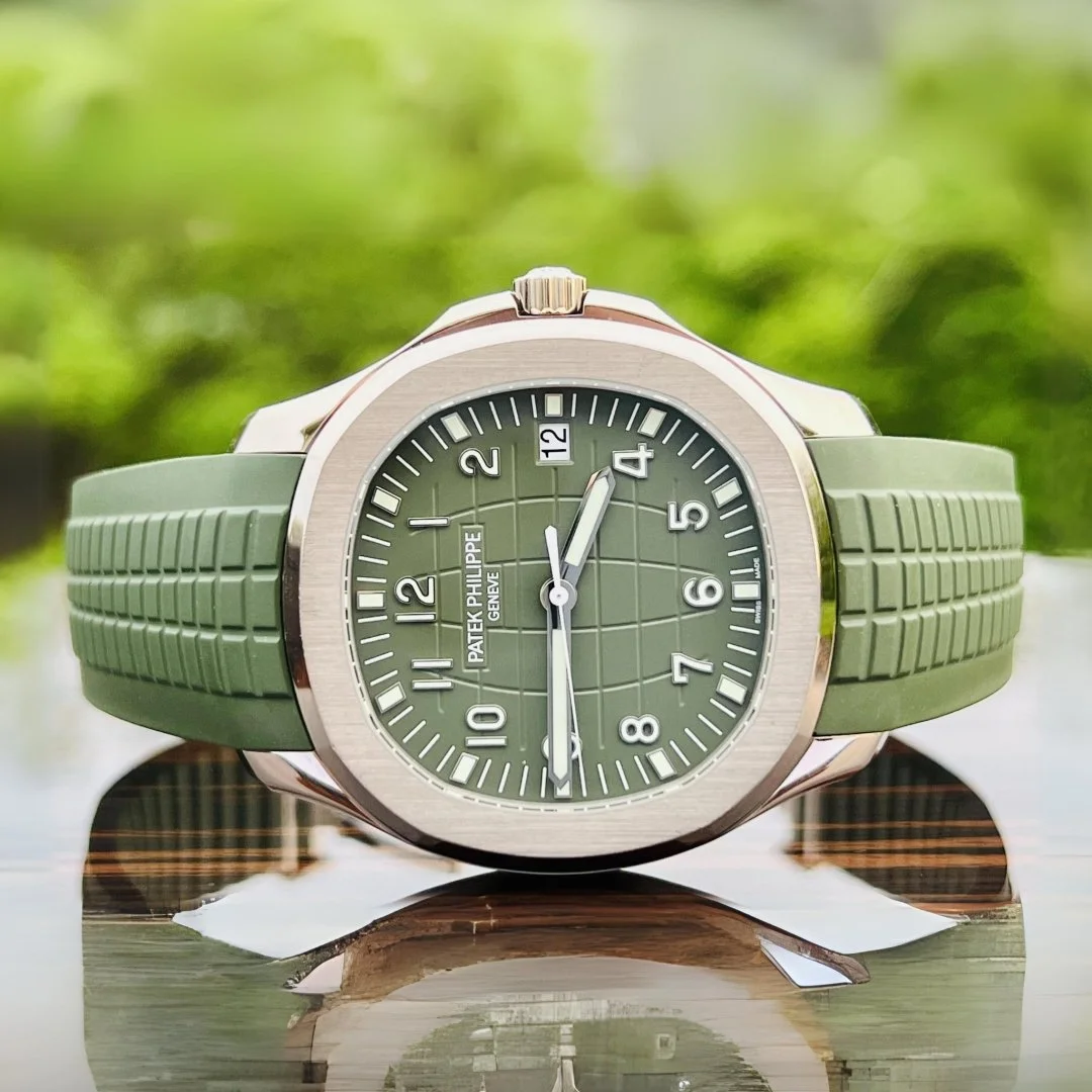 Rubber Strap - For Patek Philippe Aquanaut - Olive Green - Image 2