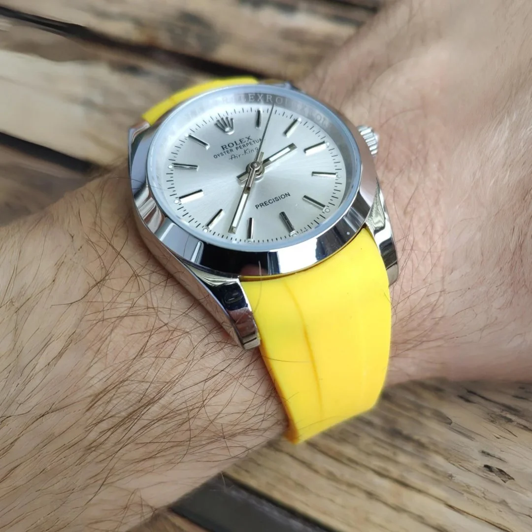 Rubber Strap - For Rolex Air-King 126900/116900 - Yellow - Image 2