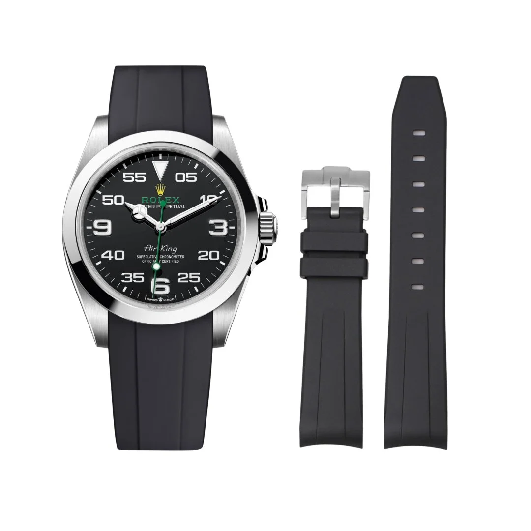 Rubber Strap - For Rolex Air-King 126900/116900 - Black