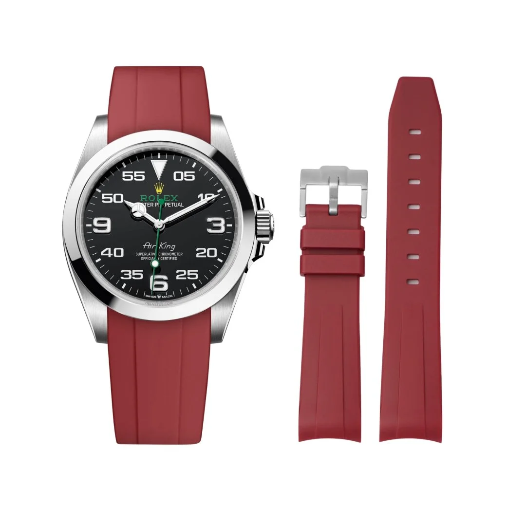 Rubber Strap - For Rolex Air-King 126900/116900 - Bordeaux