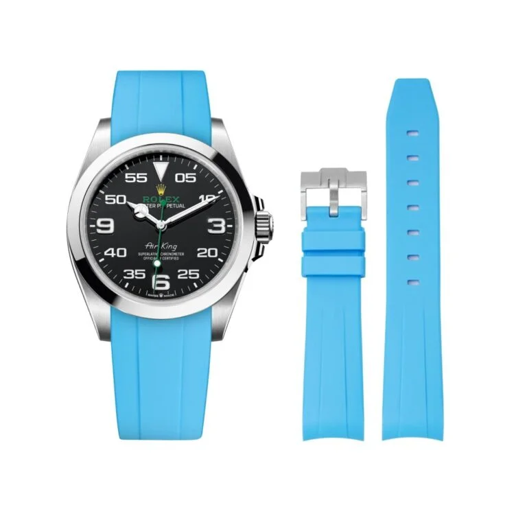 Rubber Strap - For Rolex Air-King 126900/116900 - Light Blue