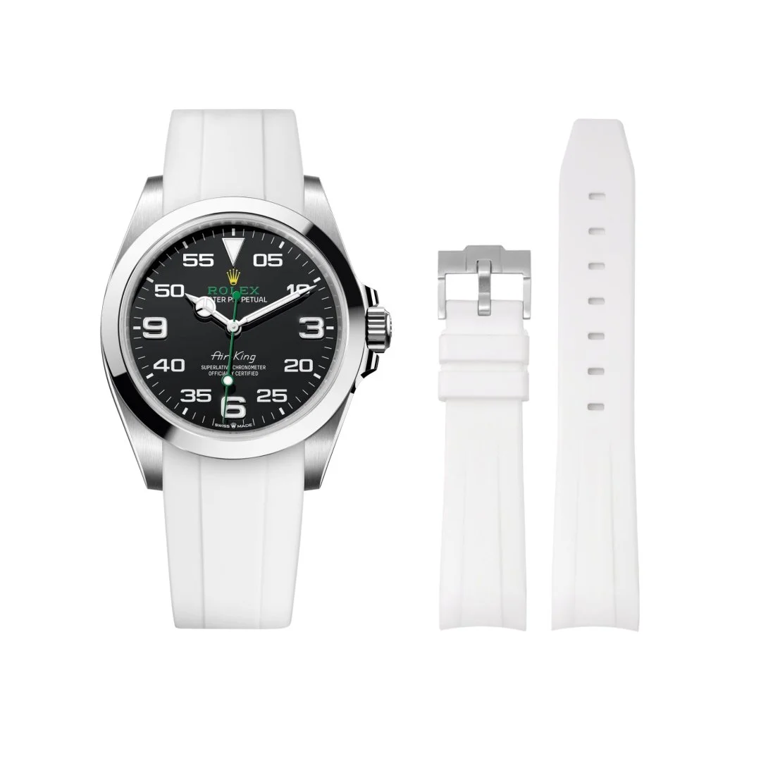 Rubber Strap - For Rolex Air-King 126900/116900 - White