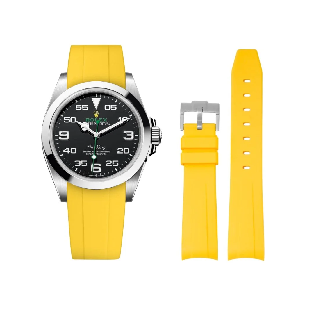Rubber Strap - For Rolex Air-King 126900/116900 - Yellow