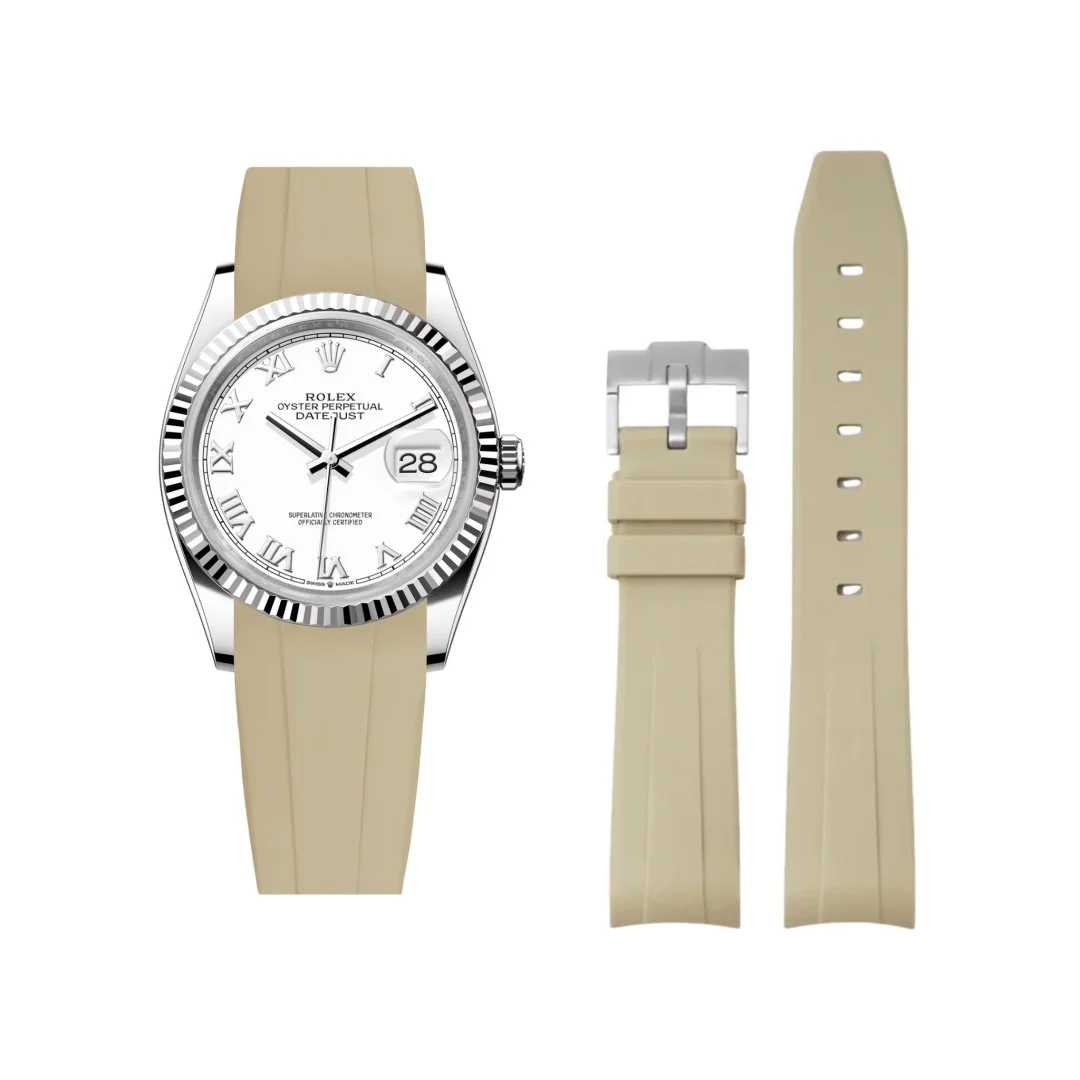 Rubber Strap - For Rolex Datejust 36 - Beige