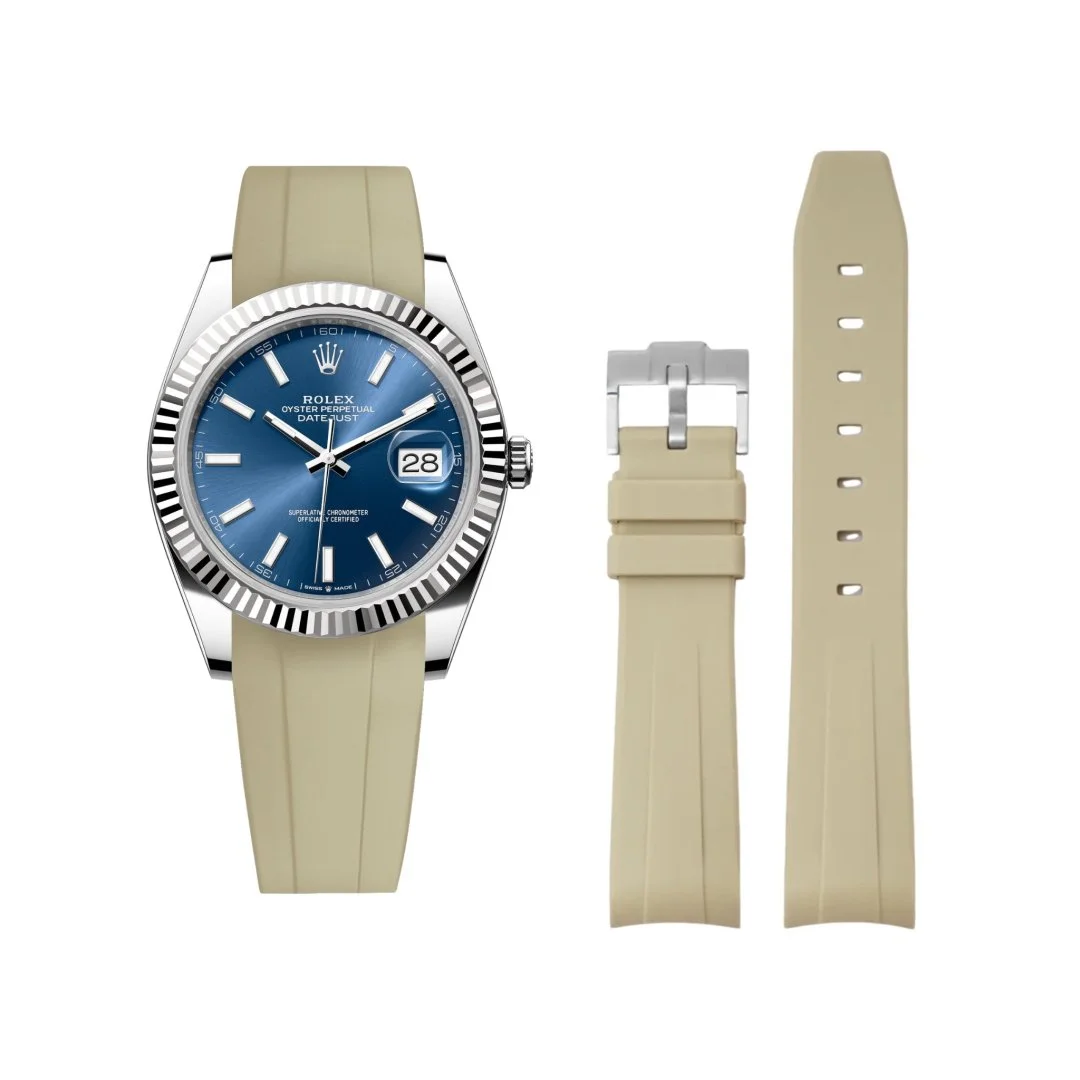 Rubber Strap - For Rolex Datejust 41mm - Beige
