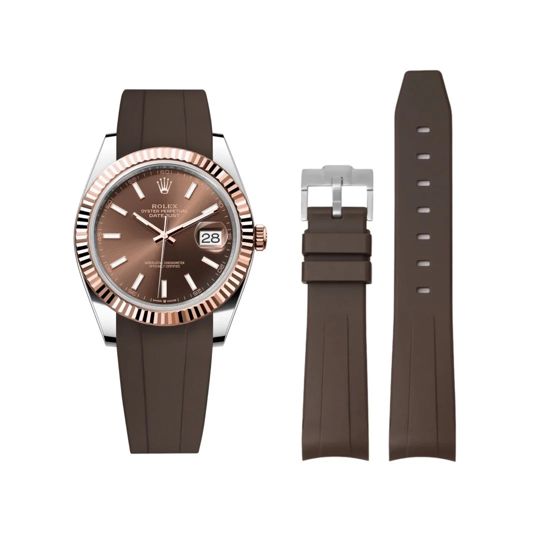 Rubber Strap - For Rolex Datejust 41mm - Brown