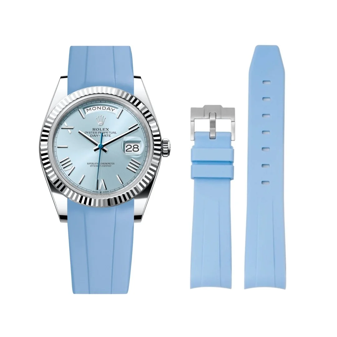 Rubber Strap - For Rolex Day-Date 40 - Baby Blue