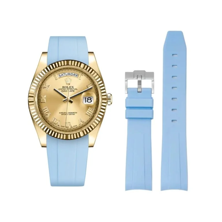 Rubber Strap - For Rolex Day-Date II 41mm - Baby Blue