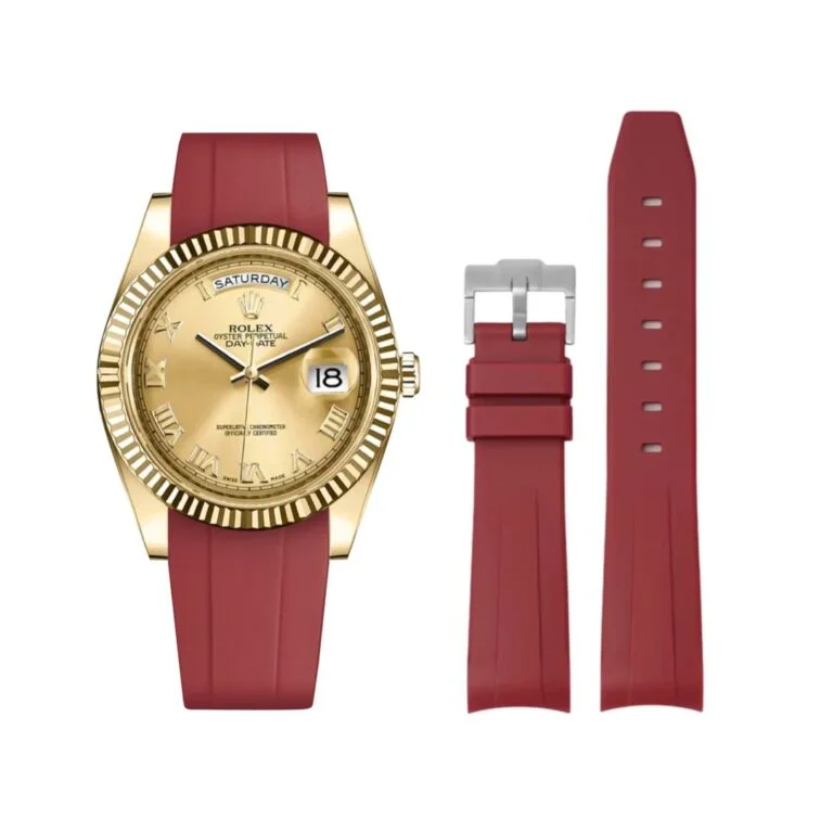 Rubber Strap - For Rolex Day-Date II 41mm - Bordeaux