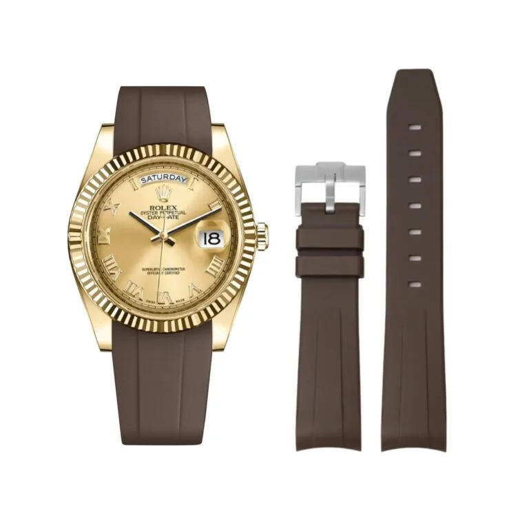 Rubber Strap - For Rolex Day-Date II 41mm - Brown