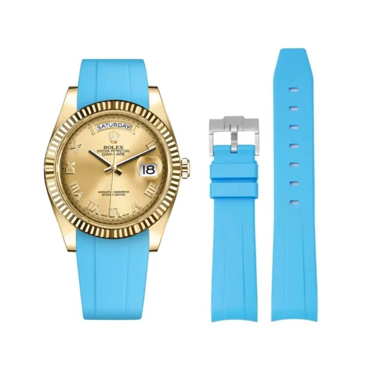 Rubber Strap - For Rolex Day-Date II 41mm - Light Blue