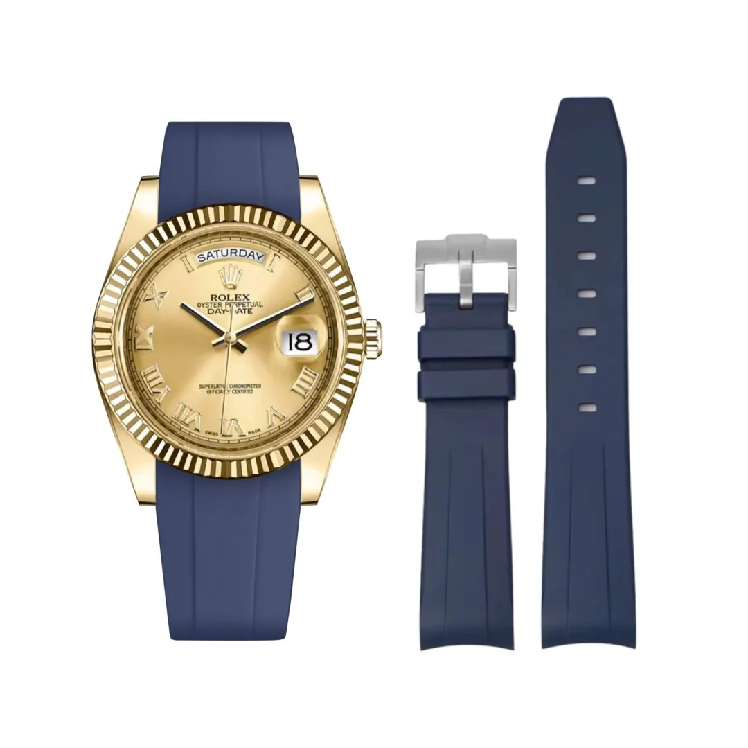 Rubber Strap - For Rolex Day-Date II 41mm - Navy Blue