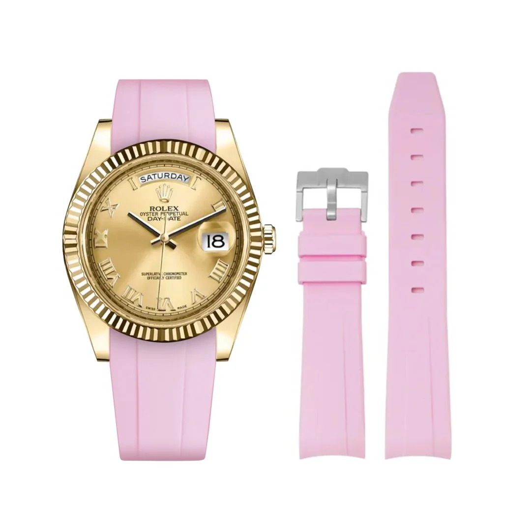 Rubber Strap - For Rolex Day-Date II 41mm - Pink