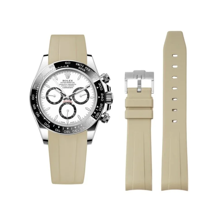 Rubber Strap - For Rolex Daytona - Beige