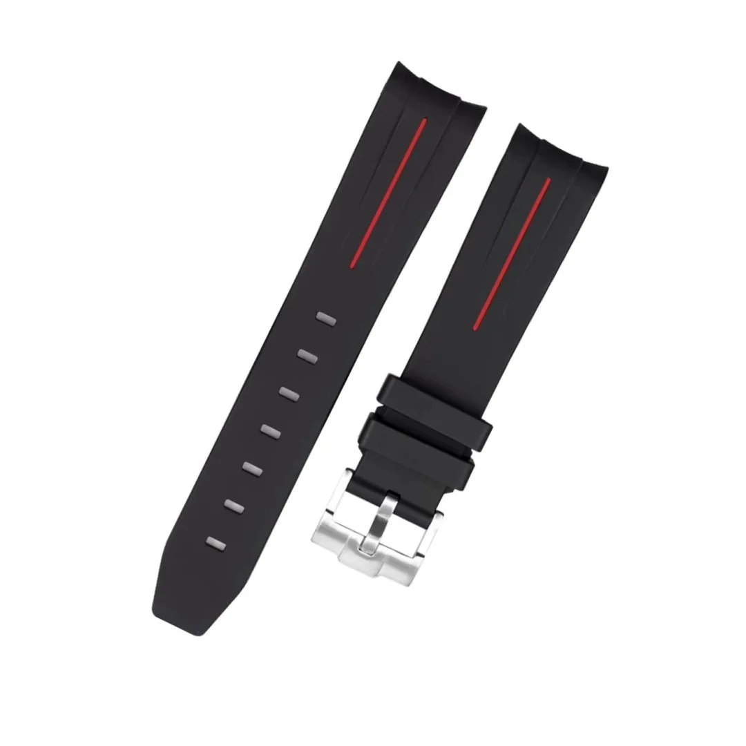 Rubber Strap - For Rolex Daytona - Black w/Red Line | LuxLine® - Image 3