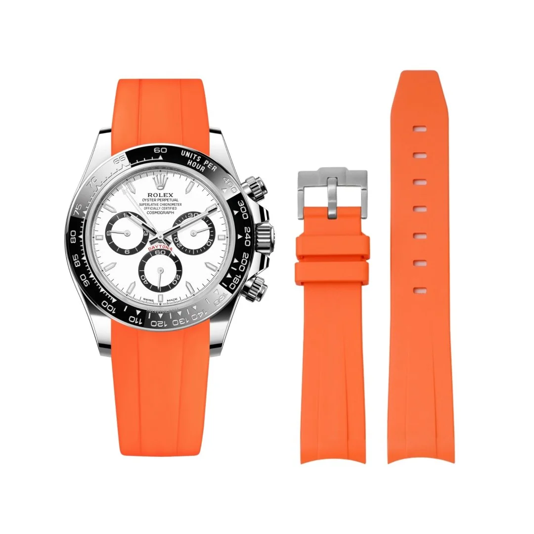 Rubber Strap - For Rolex Daytona - Orange