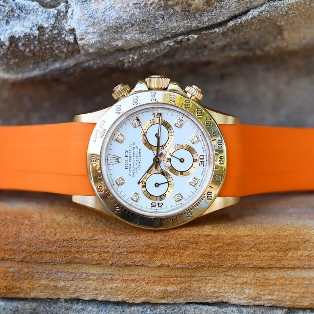 Rubber Strap - For Rolex Daytona - Orange - Image 2