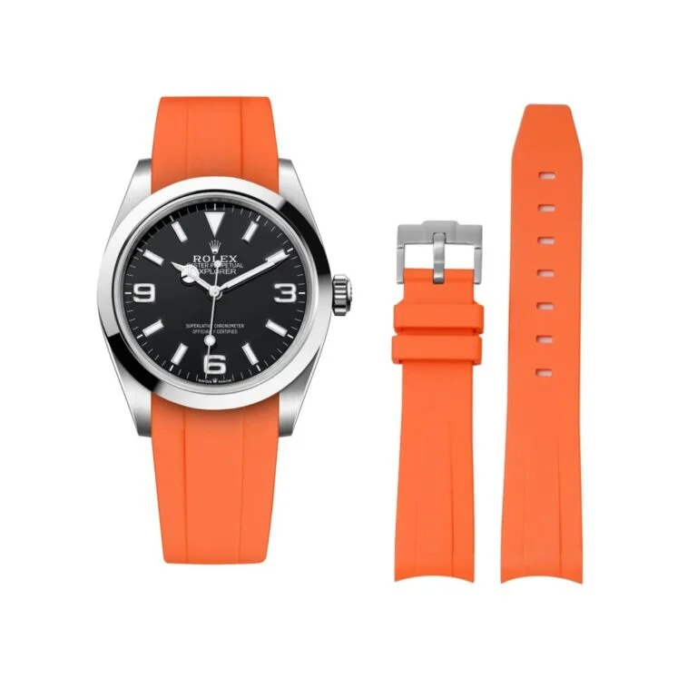 Rubber Strap - For Rolex Explorer I - Orange