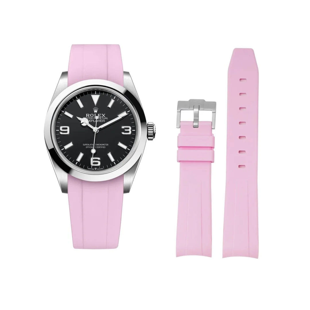 Rubber Strap - For Rolex Explorer I - Pink
