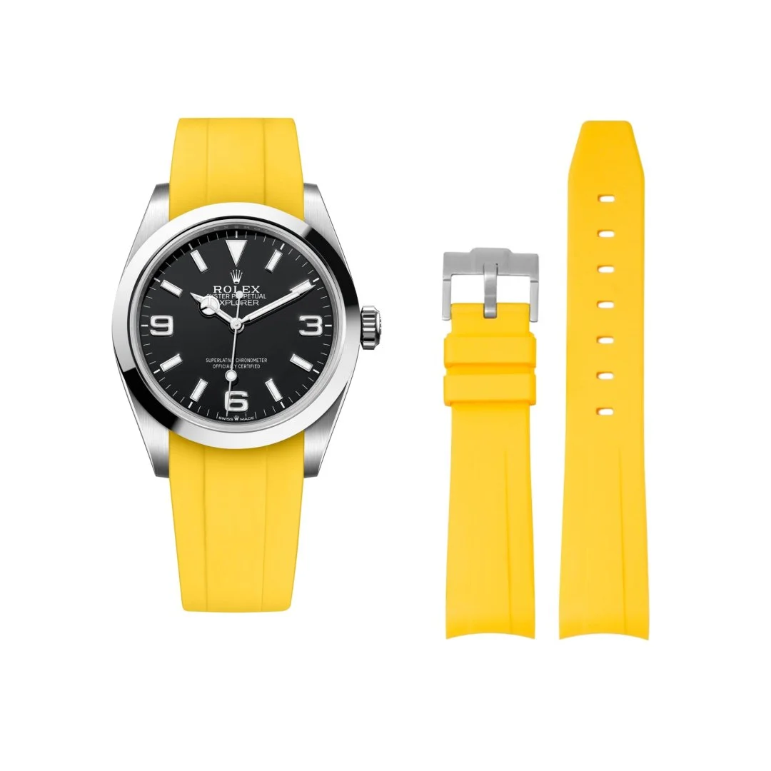 Rubber Strap - For Rolex Explorer I - Yellow