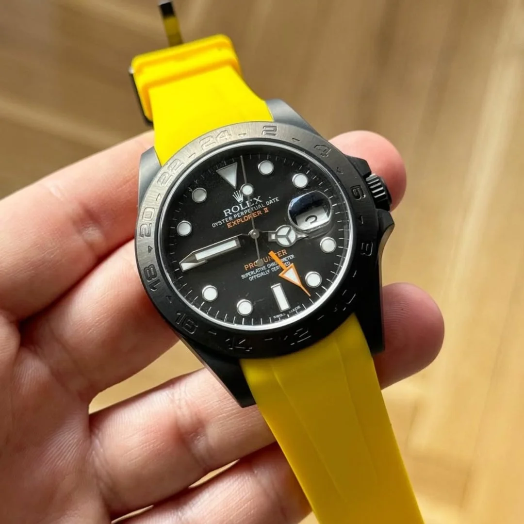Rubber Strap - For Rolex Explorer II - Yellow - Image 2