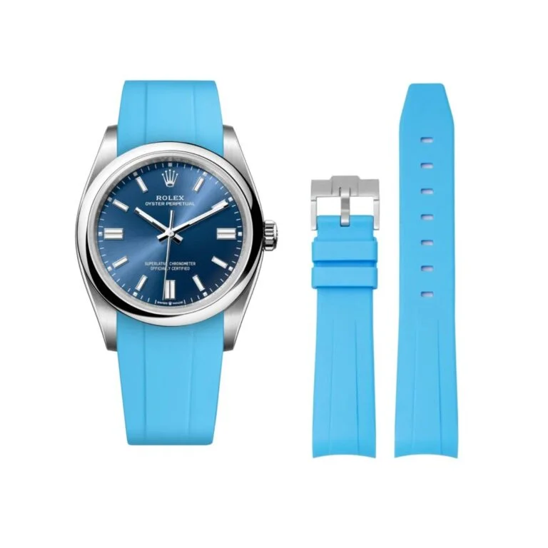 Rubber Strap - For Rolex Oyster Perpetual 36mm - Light Blue