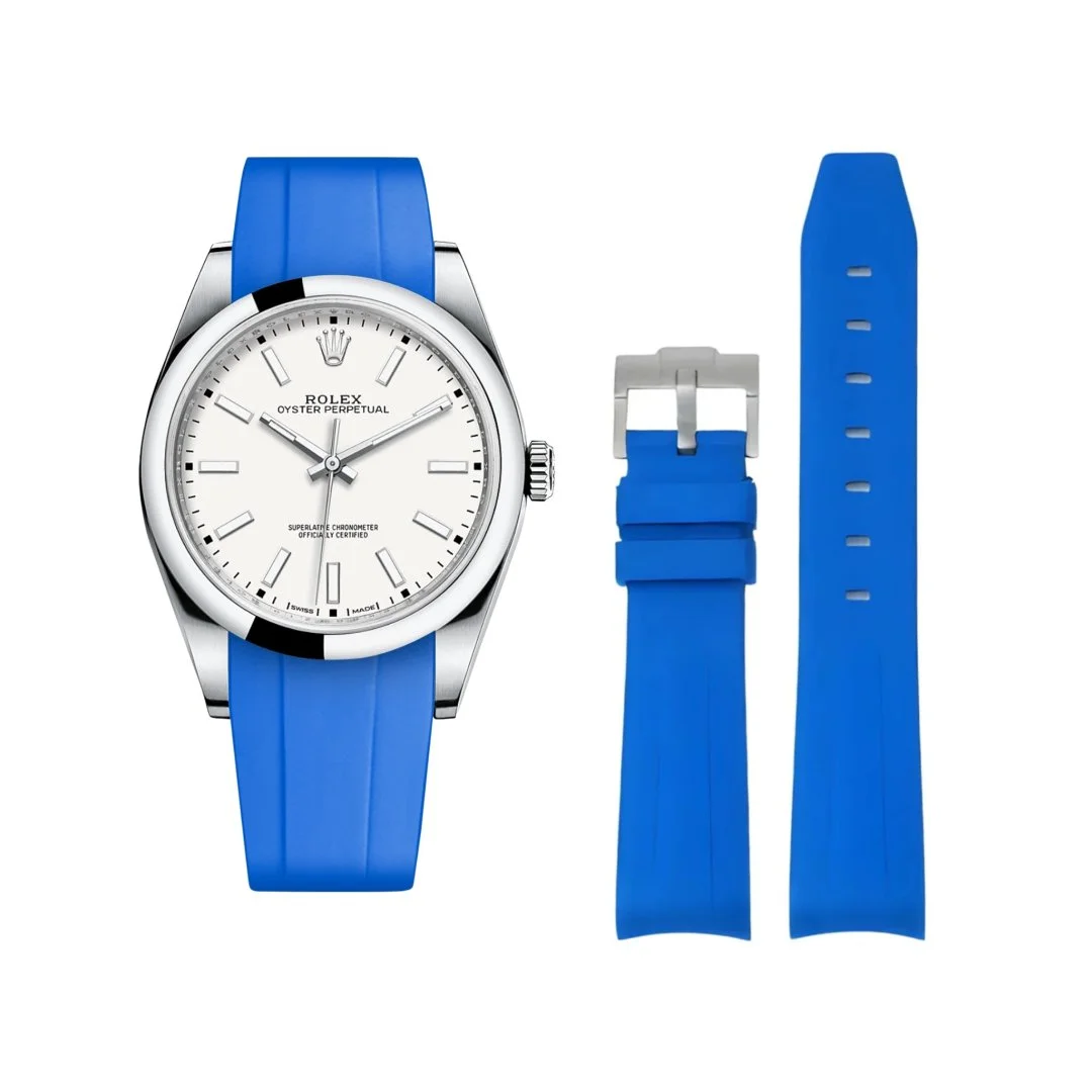 Rubber Strap - For Rolex Oyster Perpetual 39mm - Blue