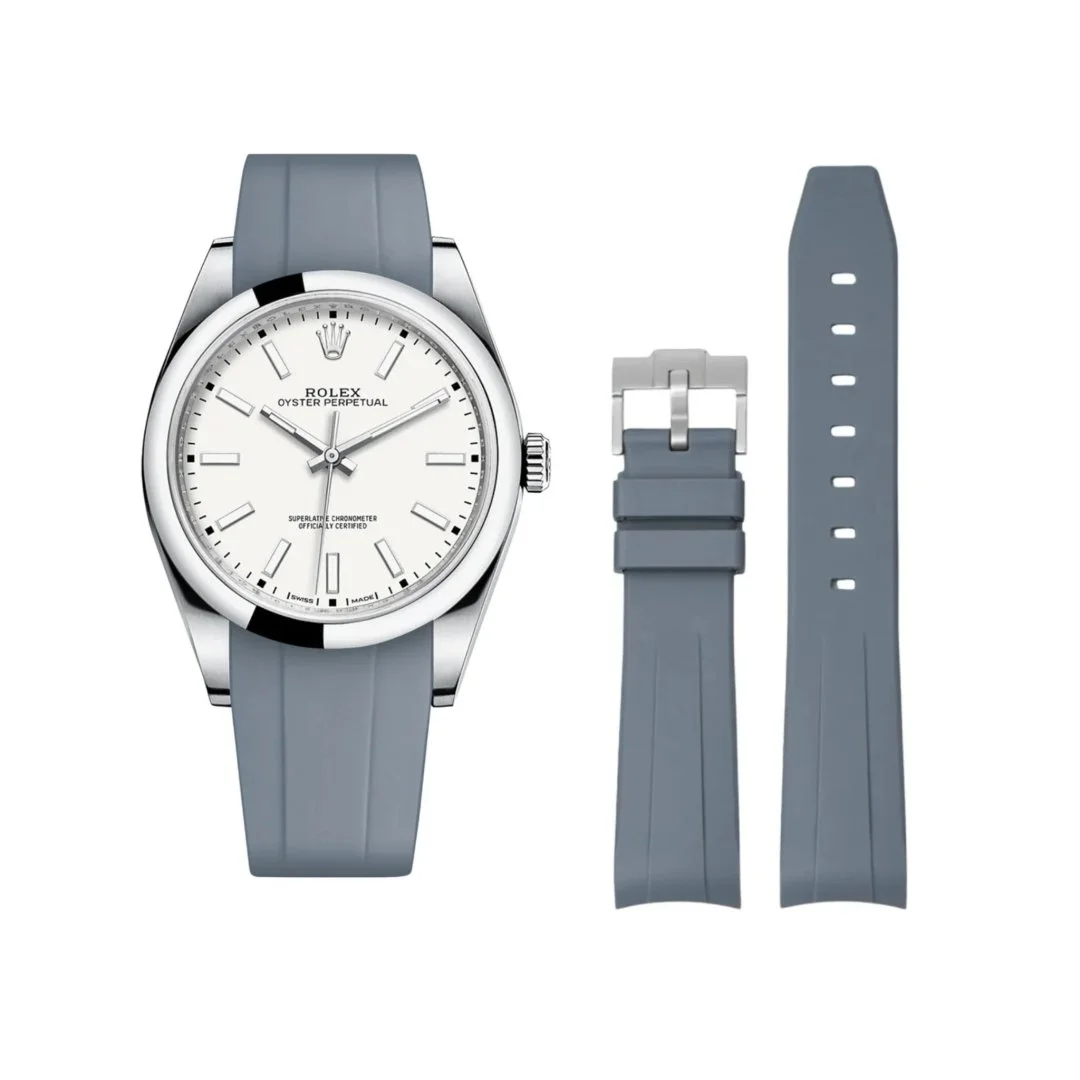 Rubber Strap - For Rolex Oyster Perpetual 39mm - Grey
