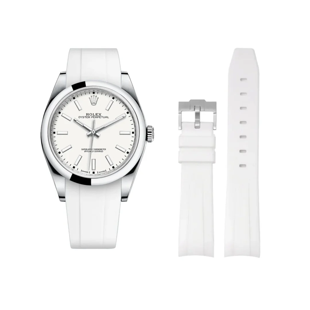 Rubber Strap - For Rolex Oyster Perpetual 39mm - White