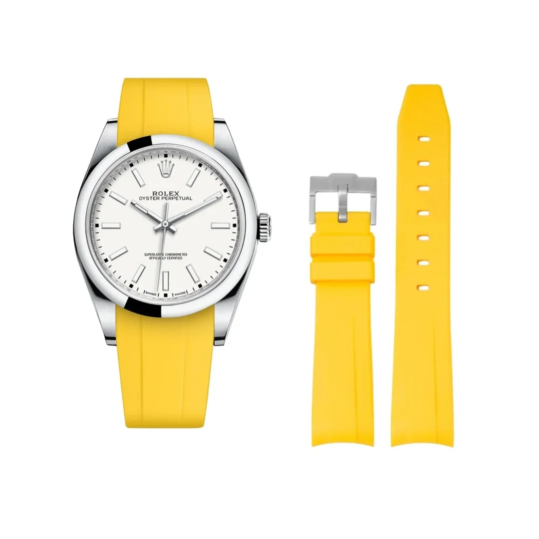 Rubber Strap - For Rolex Oyster Perpetual 39mm - Yellow